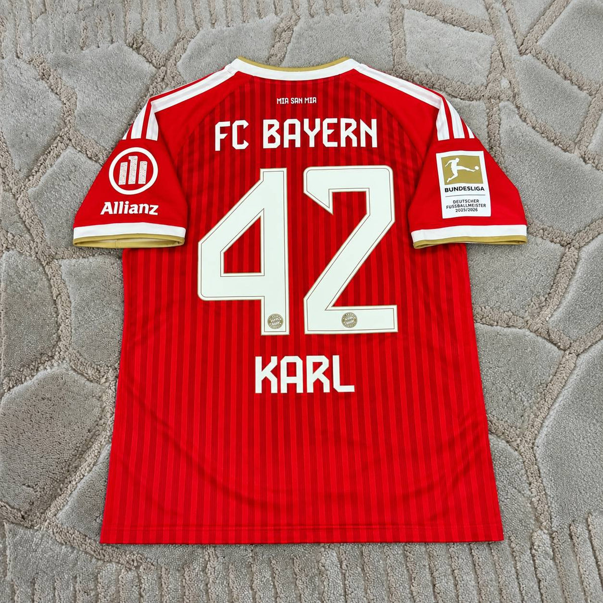 Lennart Karl #42 Bayern München 2026-2027 Home Football Shirt - Jersey kit - Bundesliga Championship Patch