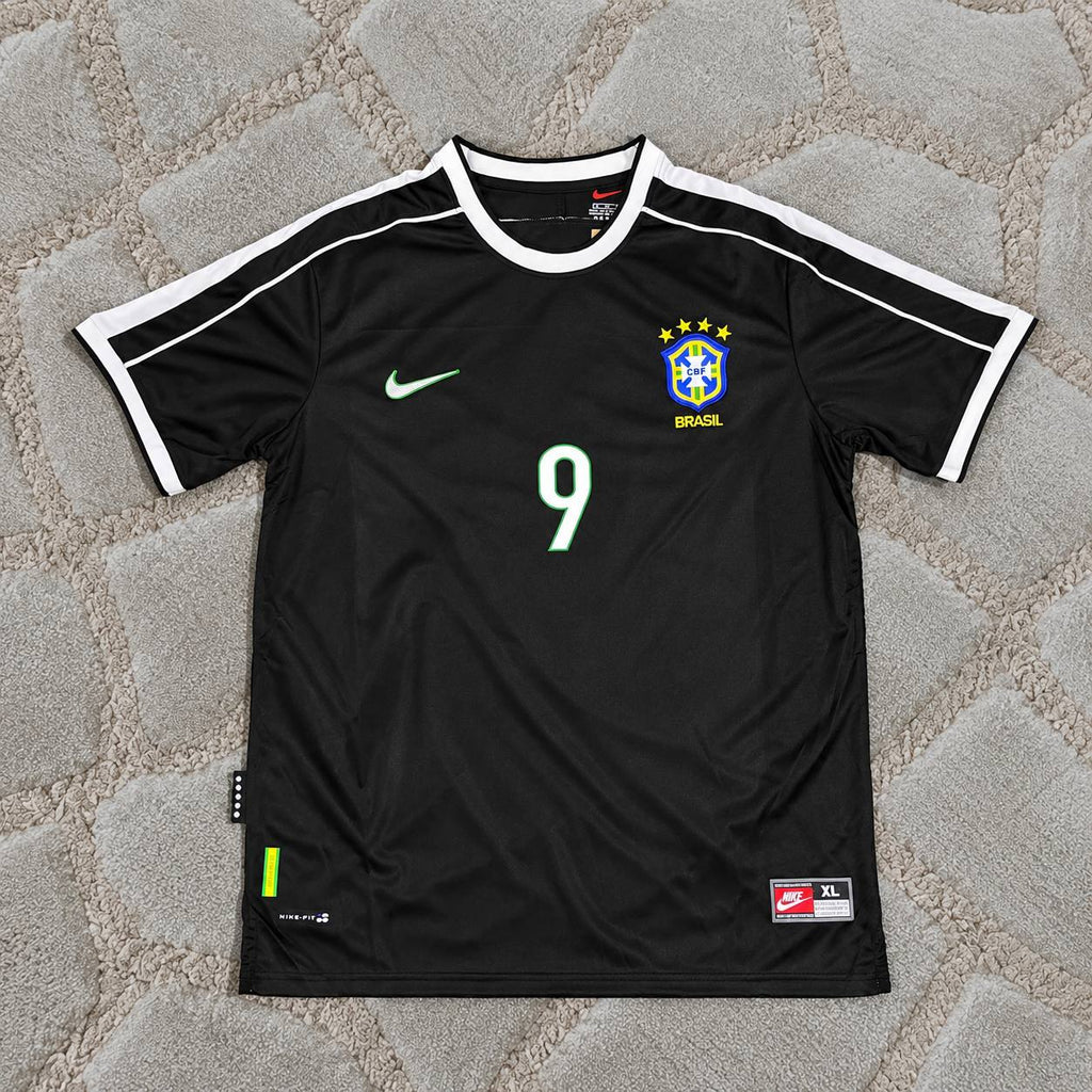 Ronaldo Nazario #9 Brazil Retro Black Edition Jersey – Football Shirt
