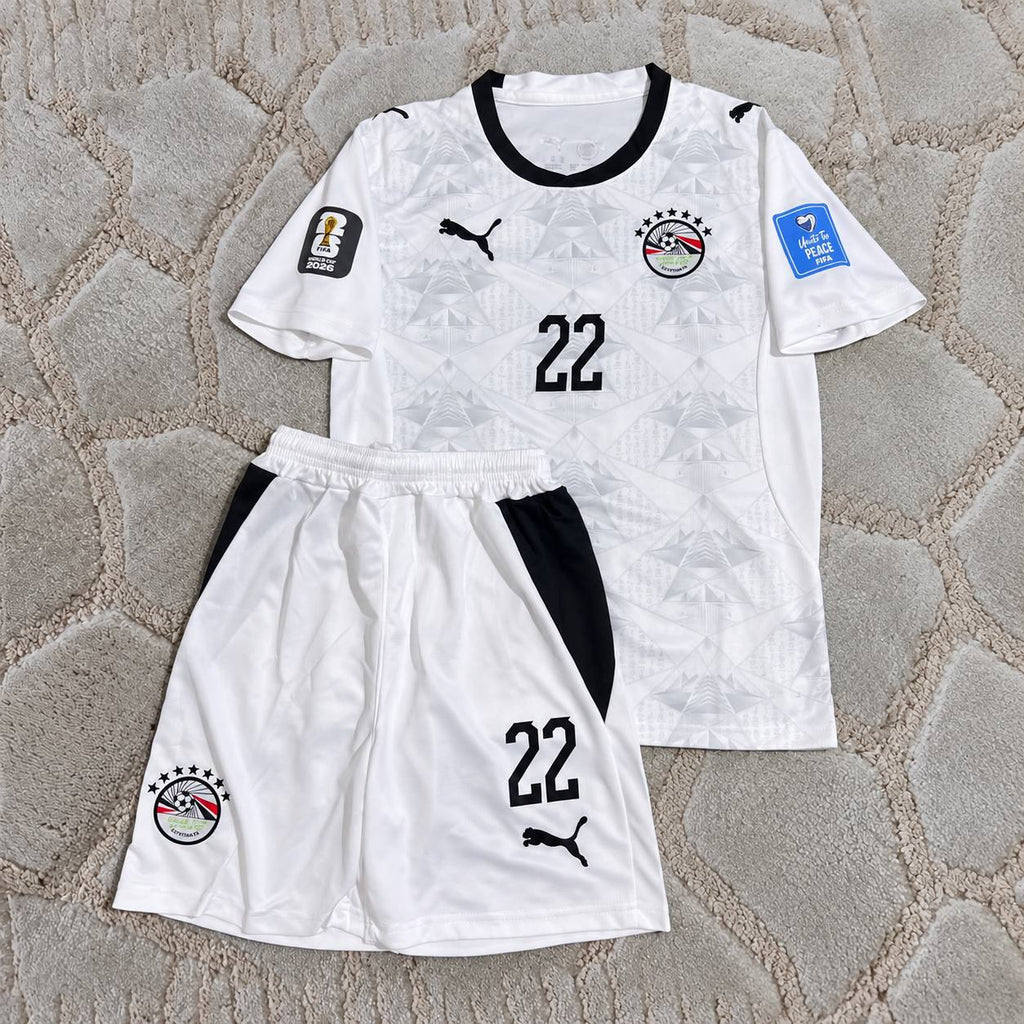 Omar Marmoush #22 Egypt 2026 World Cup Kids Away Football Shirt - Jersey Kit