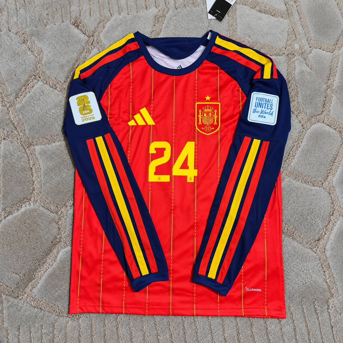 Marc Cucurella #24 Spain 2026 World Cup Home Jersey – Long Sleeve Edition - Trikot Maillot