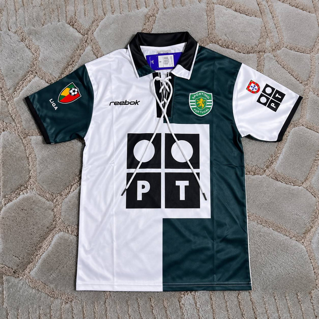 Cristiano Ronaldo #28 Debut Sporting Cp 2002-2003 Retro Home Football Shirt - jersey kit - Trikot Maillot
