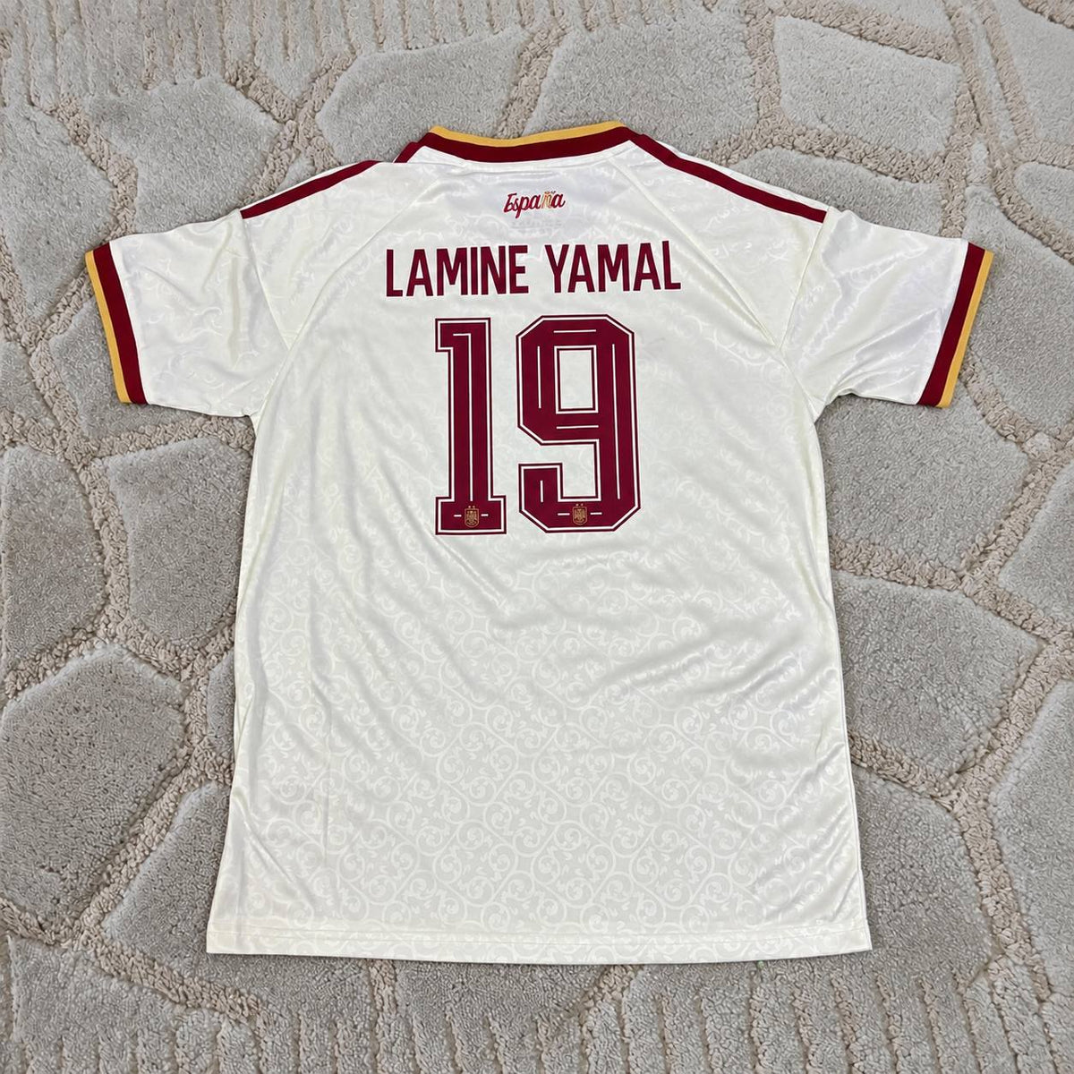 Lamine Yamal #19 Spain 2026 World Cup Two-Star Away Football Shirt - Champions Edition