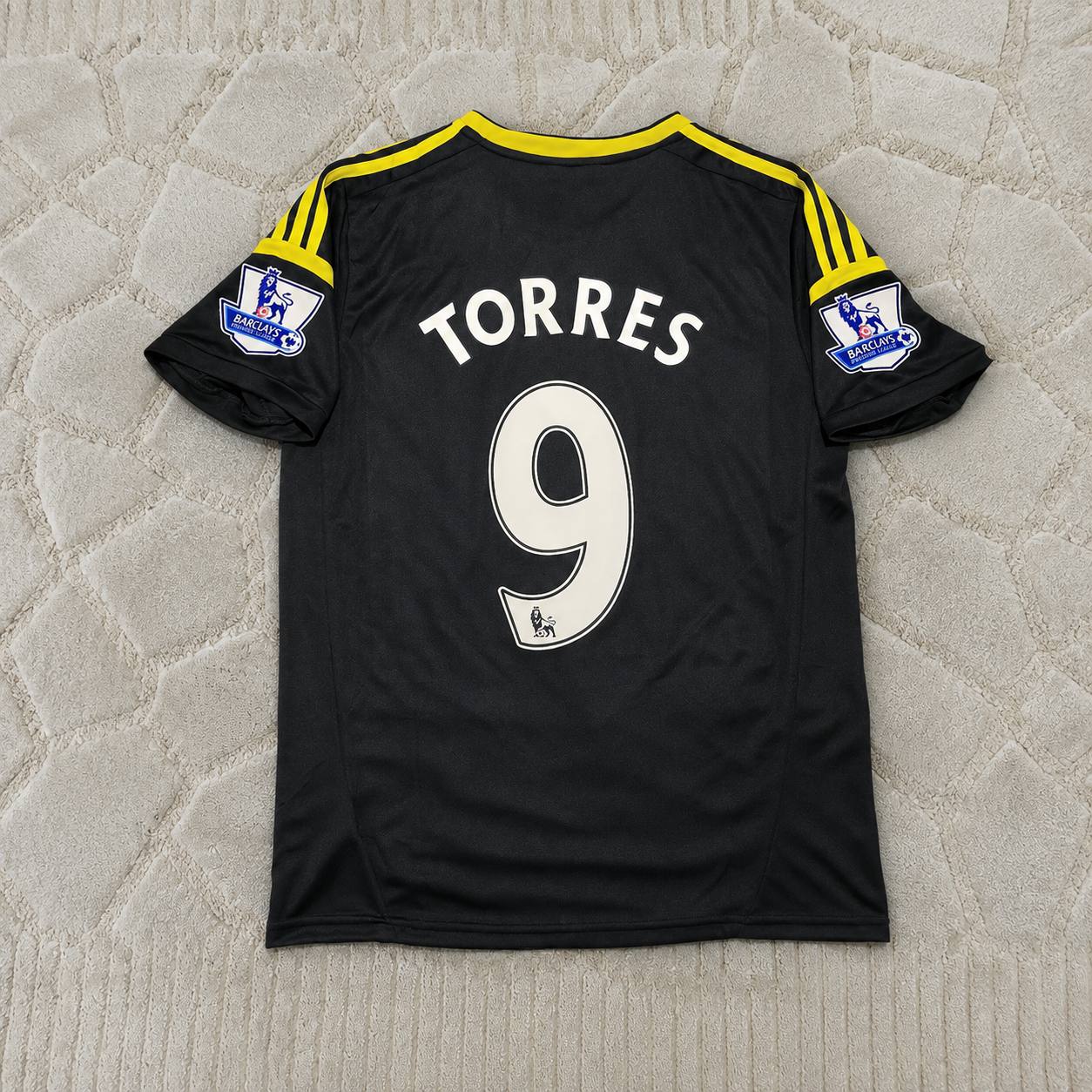 Fernando Torres Chelsea 2012/2013 Black Yellow Retro Football Jersey