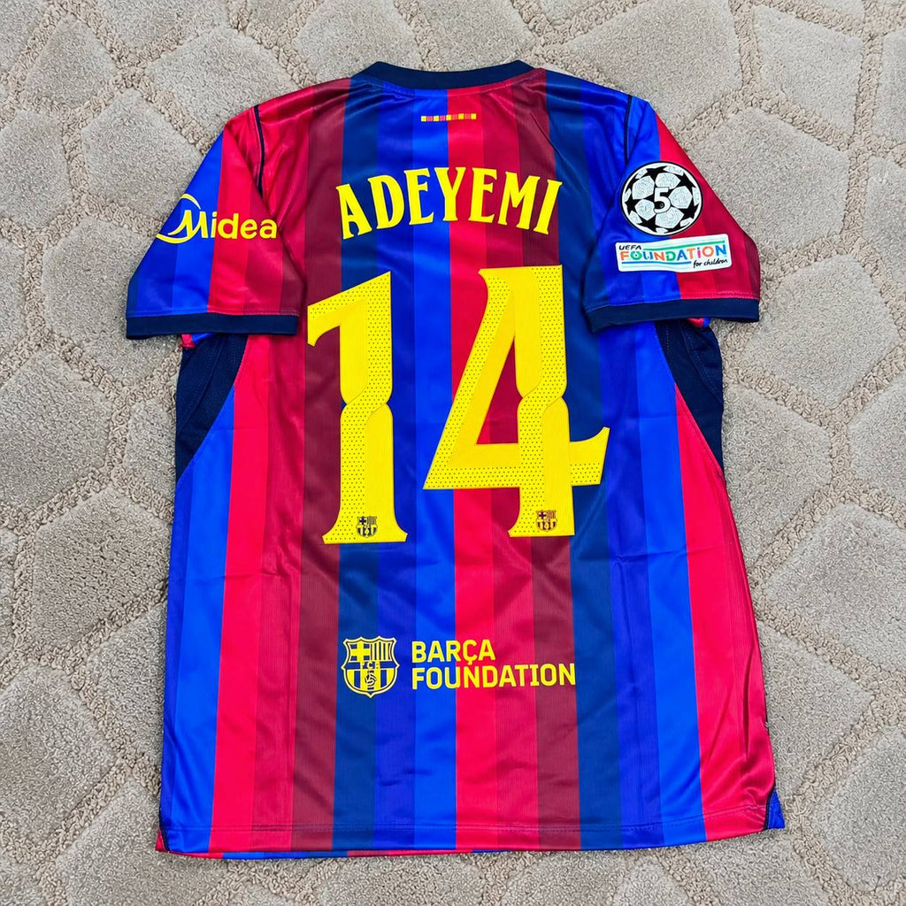 Karim Adeyemi #14 Barcelona New Season 2027 Home Football Shirt - Jersey Kit - Trikot Maillot Champions League Custom Edition