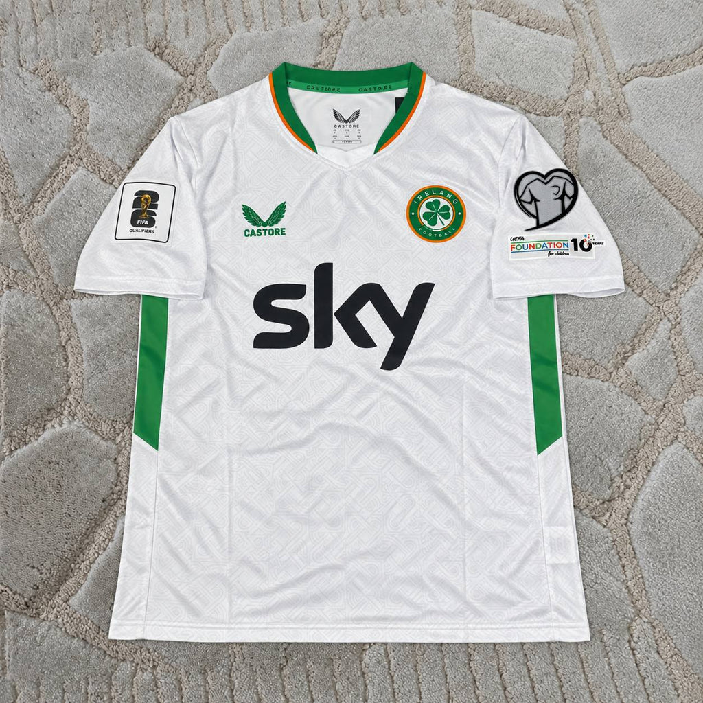 Troy Parrott #10 Ireland New Season 2026 World Cup Qualifiers White Away Football Shirt - Jersey Kit