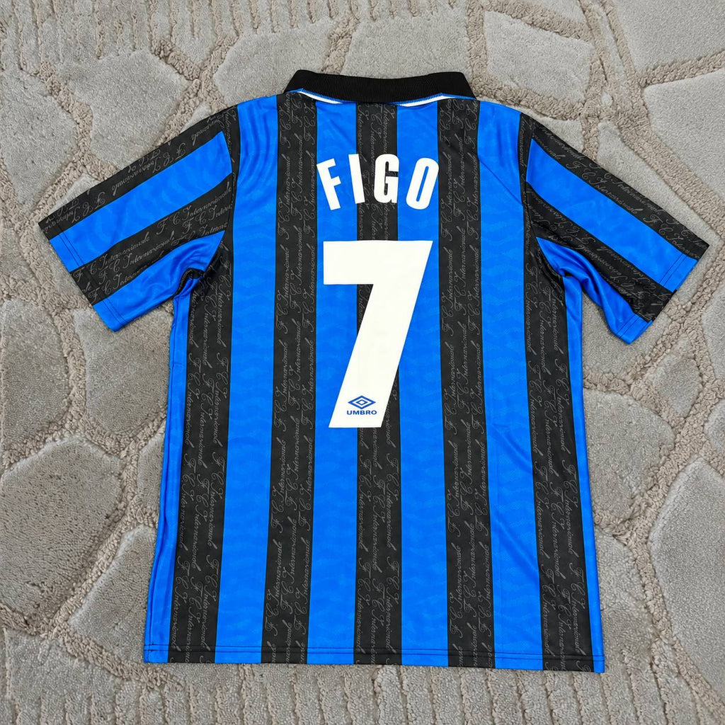 Luis Figo #7 İnter Retro Home Jersey Kit – Serie A Champions Edition