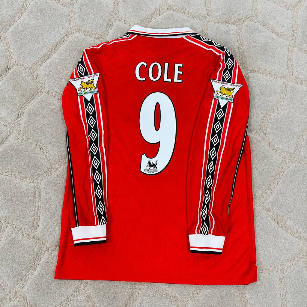 Andy Cole 9 - Manchester United 1999 Red Long Sleeve Kit Jersey Trikot Maillot