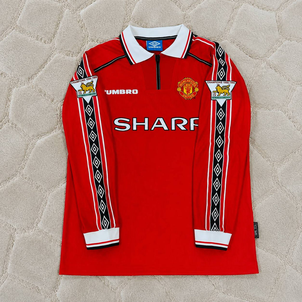 Andy Cole 9 - Manchester United 1999 Red Long Sleeve Kit Jersey Trikot Maillot