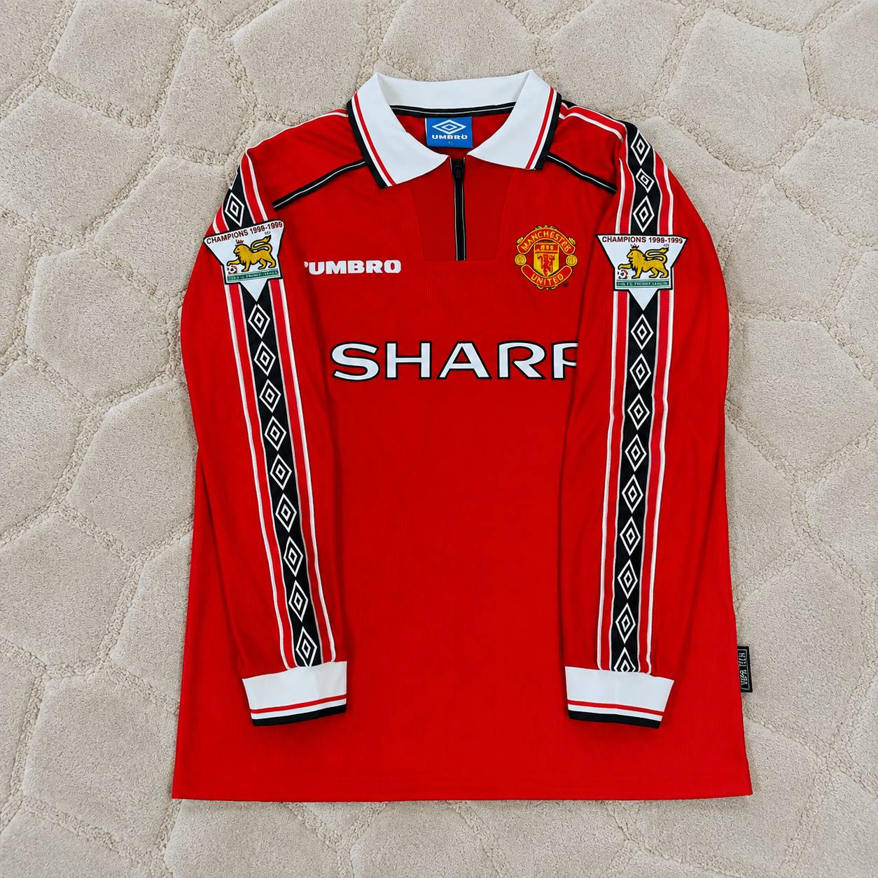 Andy Cole 9 - Manchester United 1999 Red Long Sleeve Kit Jersey Trikot Maillot