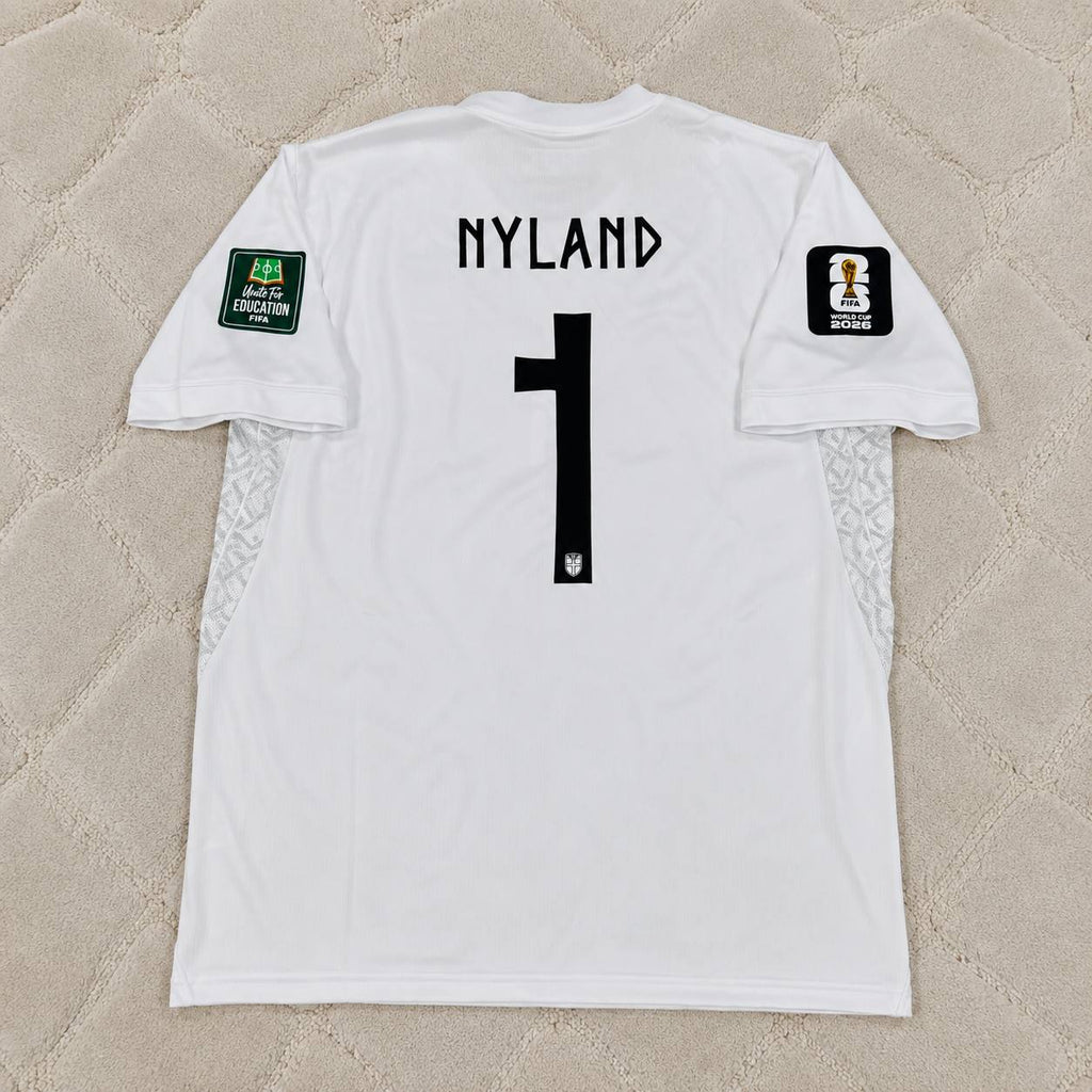 Ørjan Nyland Norway Goalkeeper 2026 World Cup White Football Jersey
