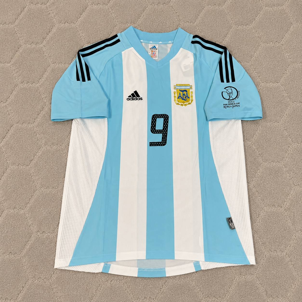 Gabriel Batistuta Argentina 2002 World Cup Home Retro Football Jersey