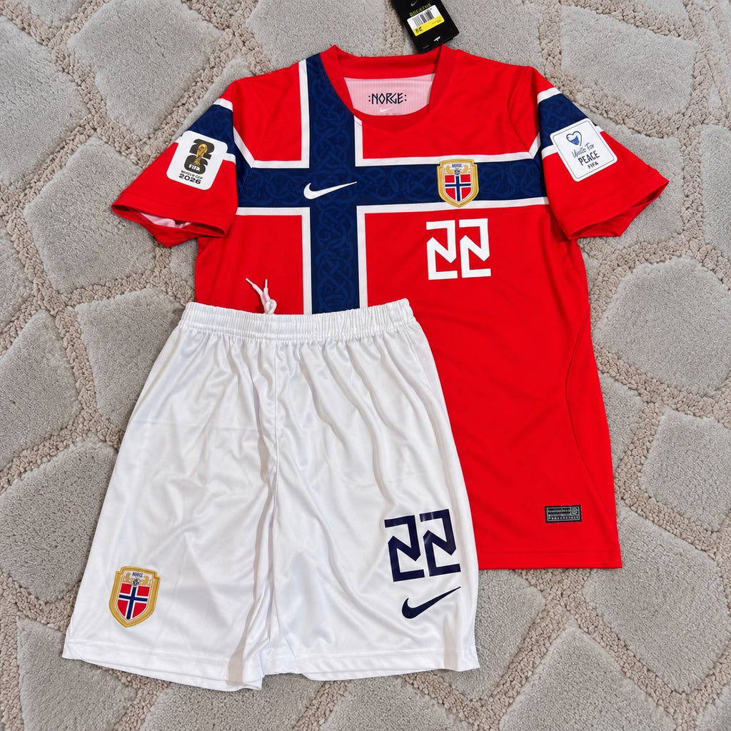 Oscar Bobb Norway 2026 World Cup Kids Football Shirt - Jersey Kit