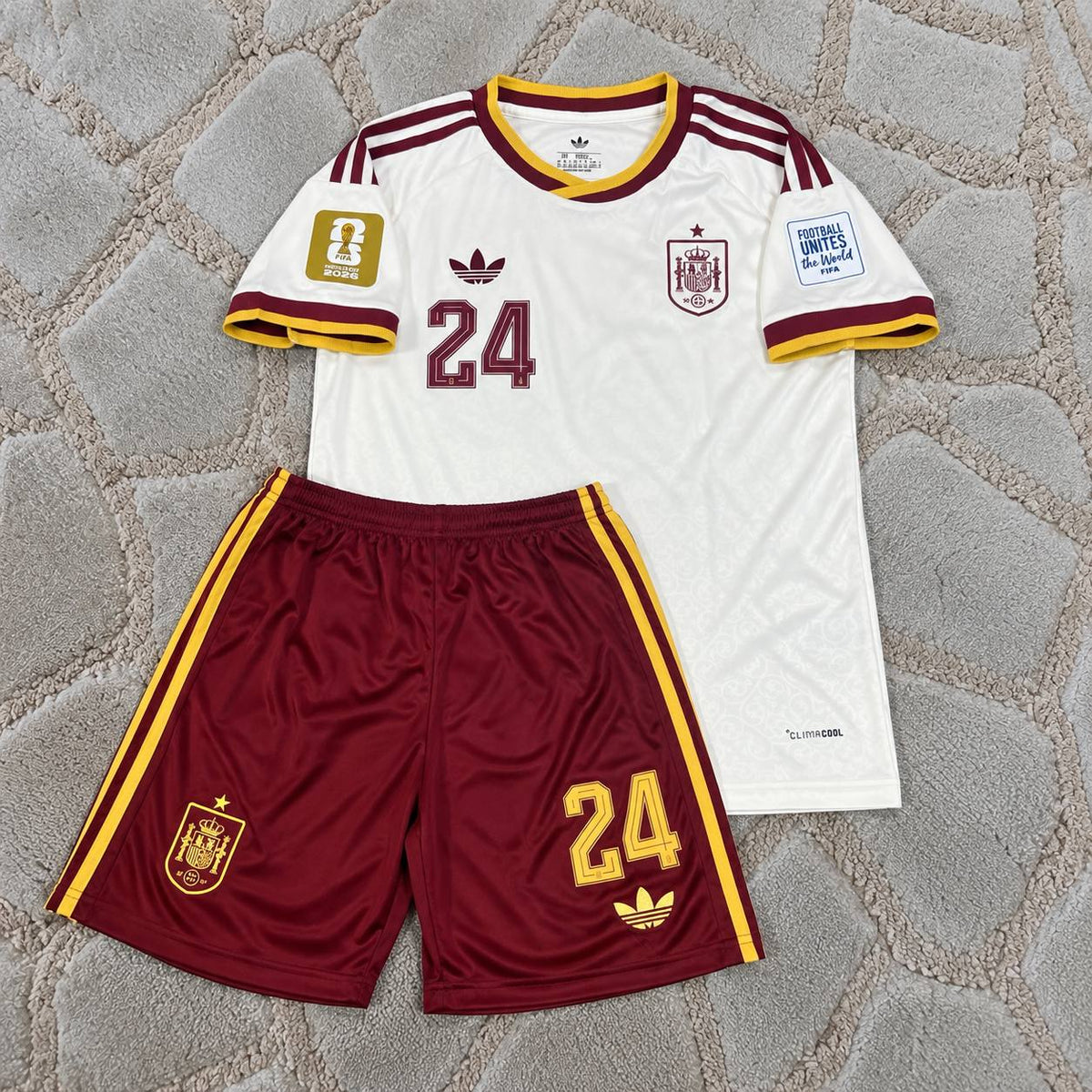 Marc Cucurella Spain 2026 World Cup Kids Football Jersey Kit - Trikot Maillot