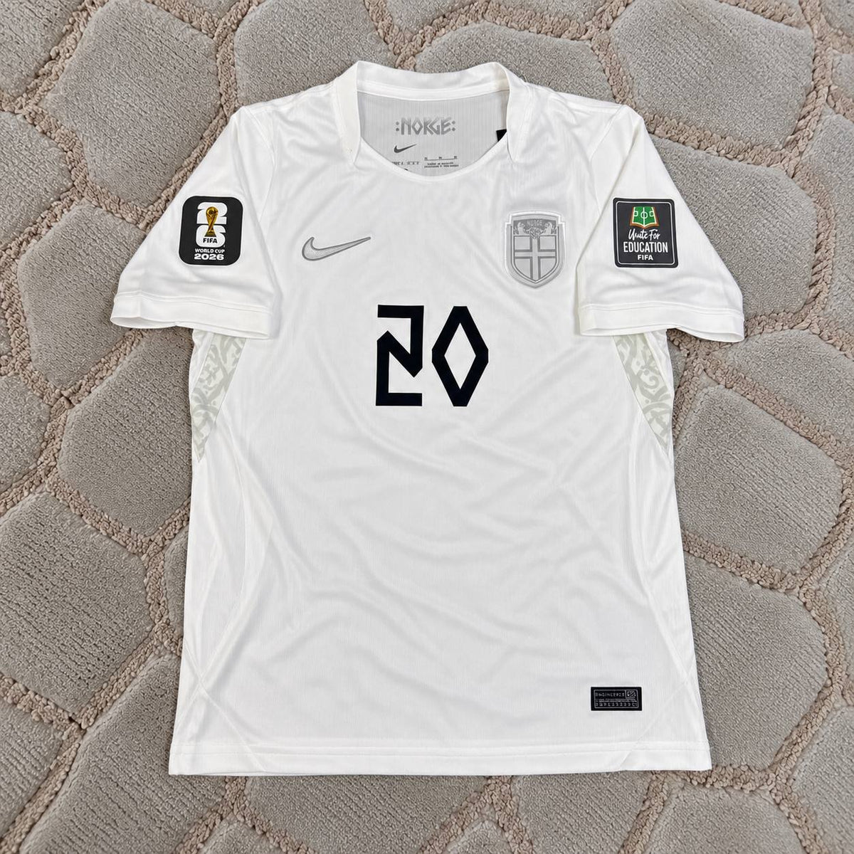 Antonio Nusa Norway 2026 World Cup White Away Football Shirt - Jersey Kit
