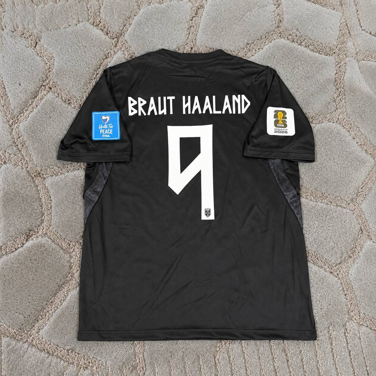 Erling Haaland #9 Norway 2026 World Cup Away Black Football Shirt - jersey kit