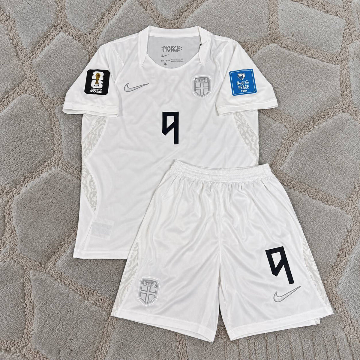Erling Haaland #9 Norway 2026 World Cup Kids White Football Shirt - jersey kit