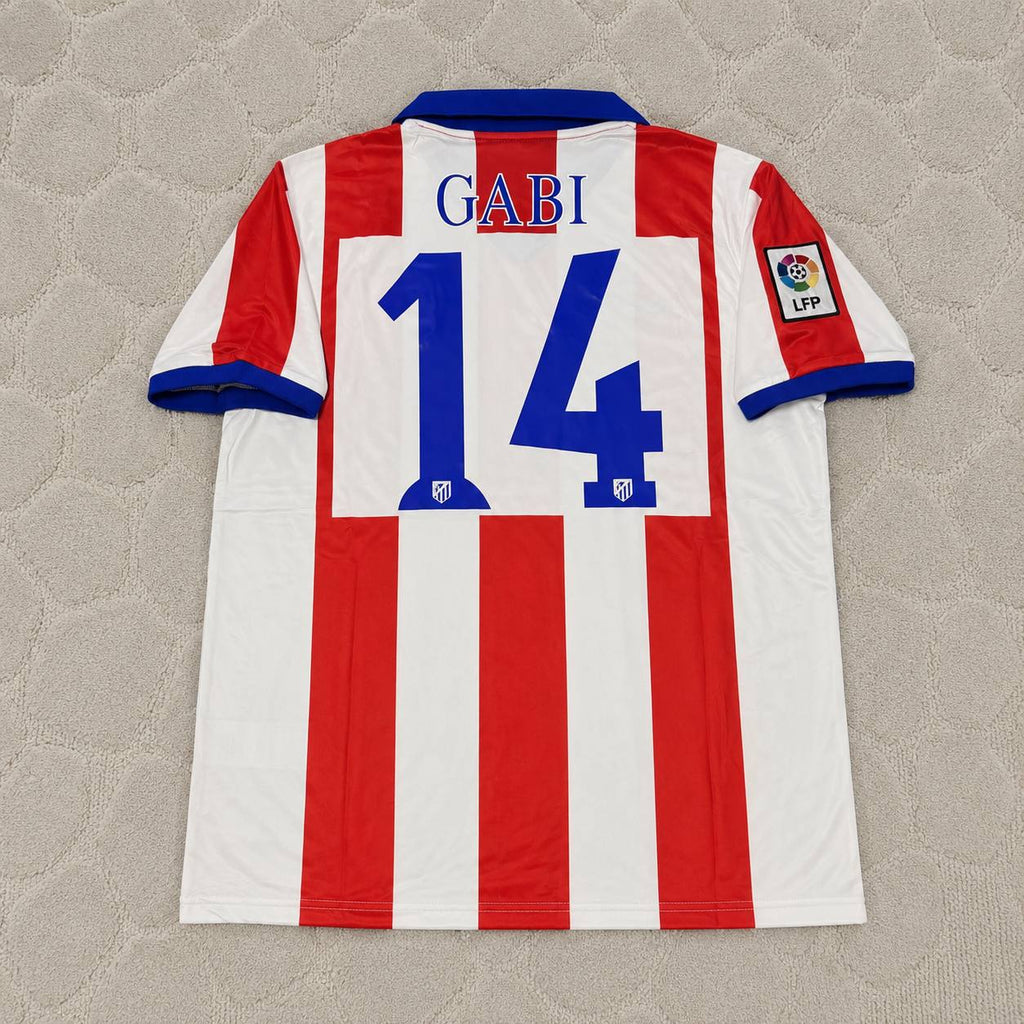 Gabi #14 Atlético Madrid 2014 Champions League Final Retro Football Jersey