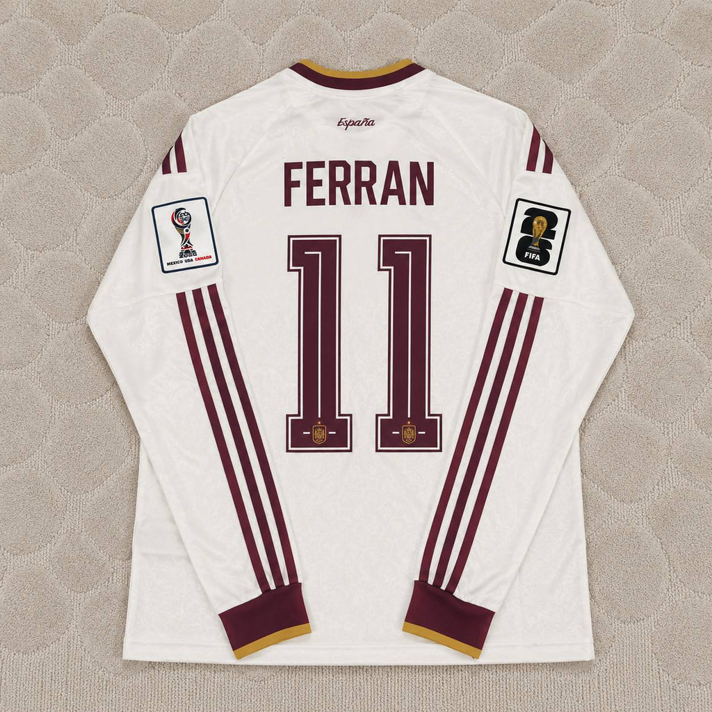 Ferrán Torres #11 Spain 2026 World Cup Away Long Sleeve Jersey Trikot Maillot