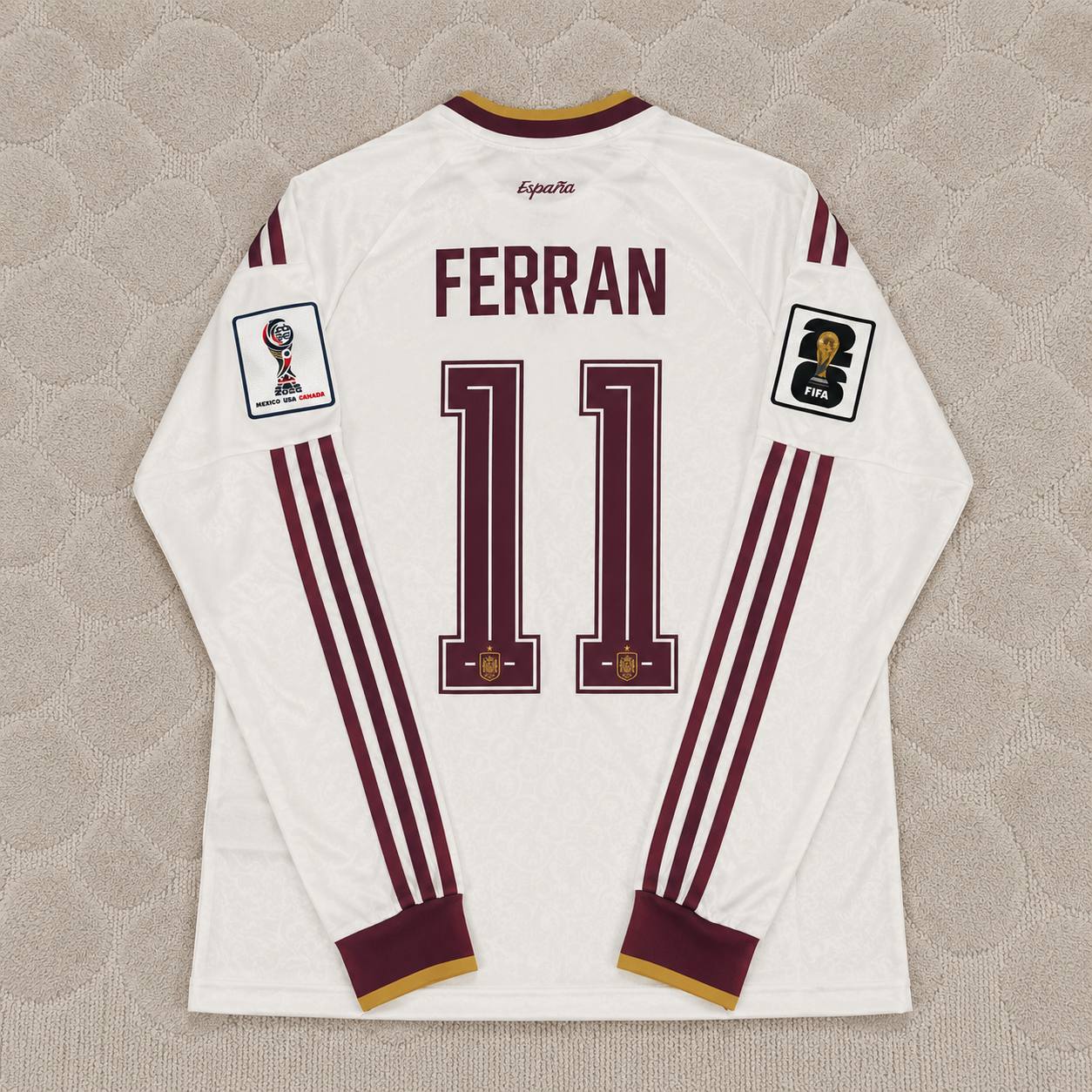 Ferrán Torres #11 Spain 2026 World Cup Away Long Sleeve Jersey Trikot Maillot