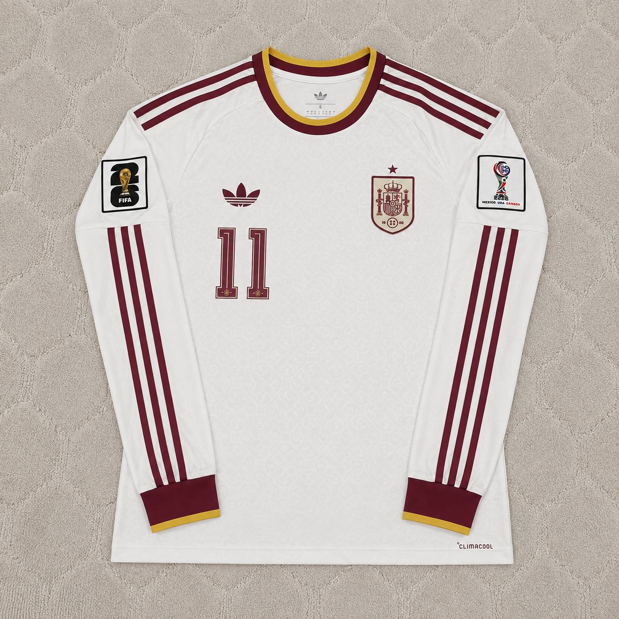 Ferrán Torres #11 Spain 2026 World Cup Away Long Sleeve Jersey Trikot Maillot