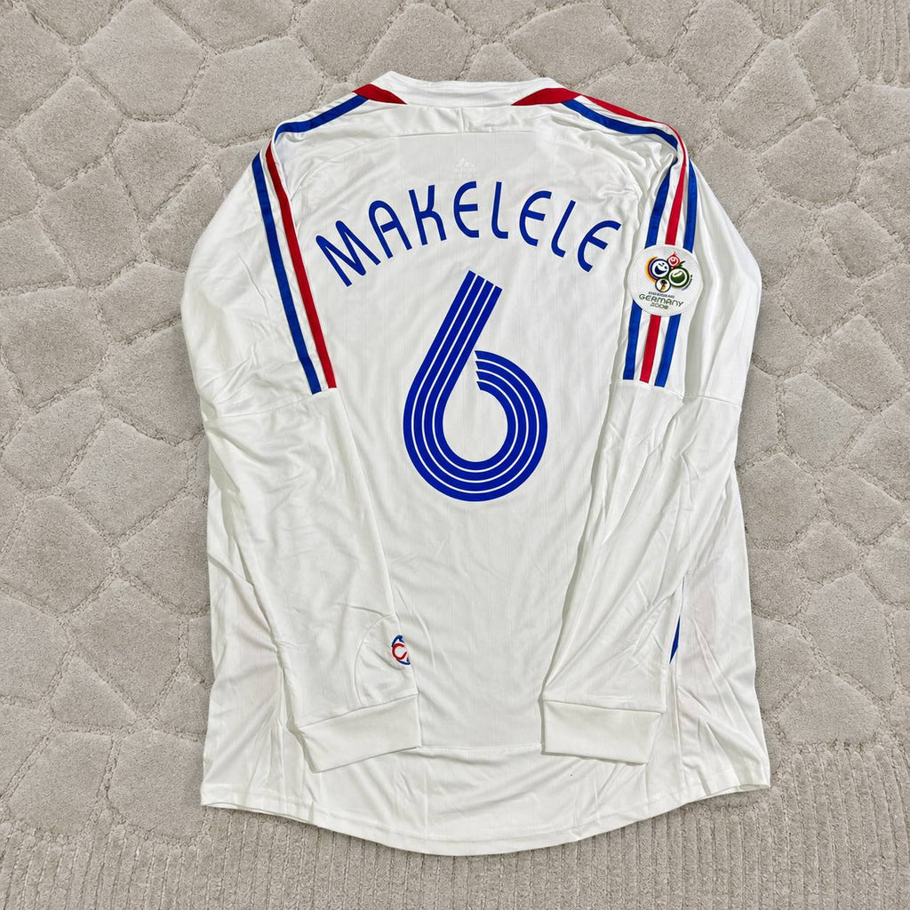 Claude Makelele France 2006 World Cup Final Long Sleeve White Retro Football Jersey