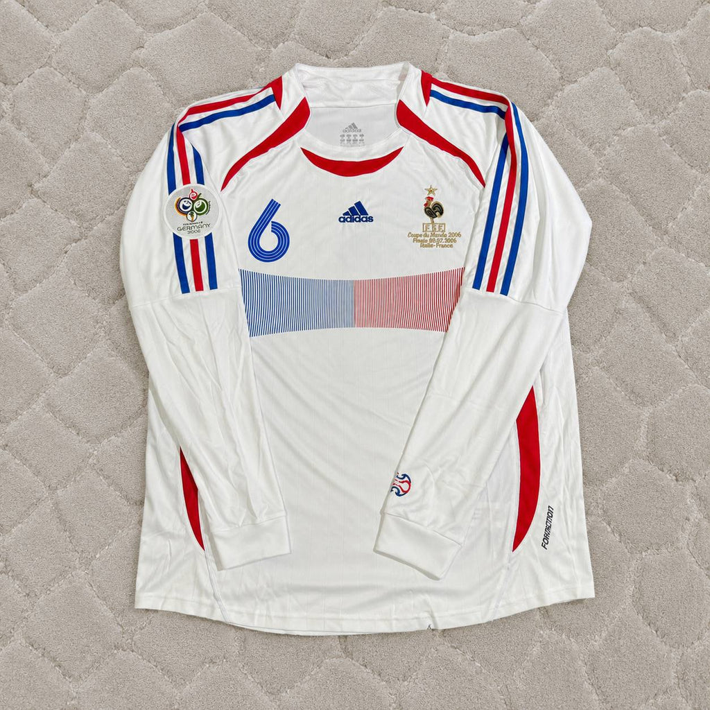 Claude Makelele France 2006 World Cup Final Long Sleeve White Retro Football Jersey