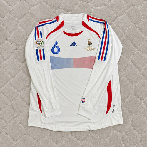 Claude Makelele France 2006 World Cup Final Long Sleeve White Retro Football Jersey