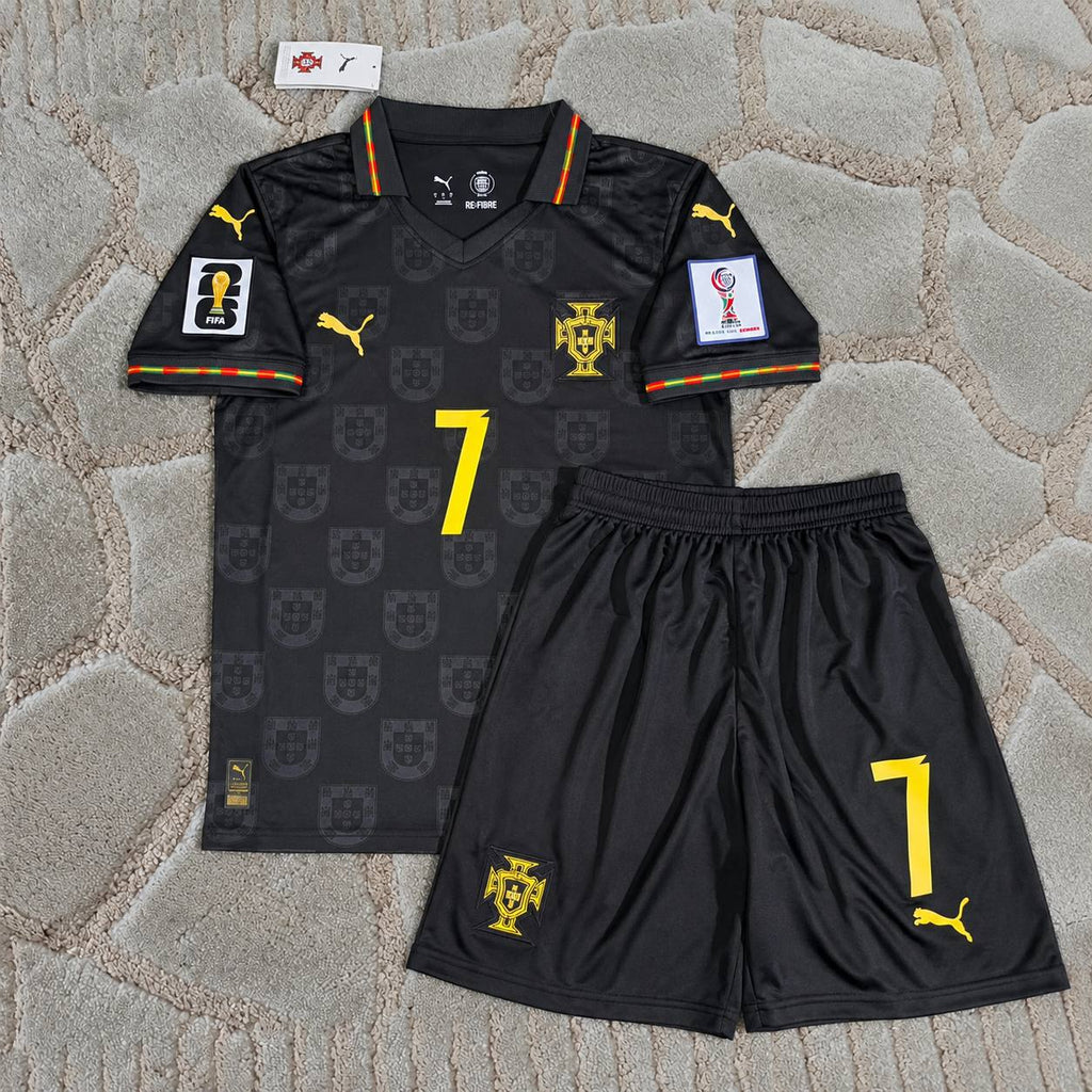 Cristiano Ronaldo Portugal 2026 World Cup Black Football Jersey Kit - Trikot Maillot