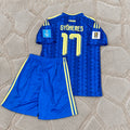 Victor Gyökeres Sweden New Season 2026 World Cup Kids Away Blue Football Jersey Kit