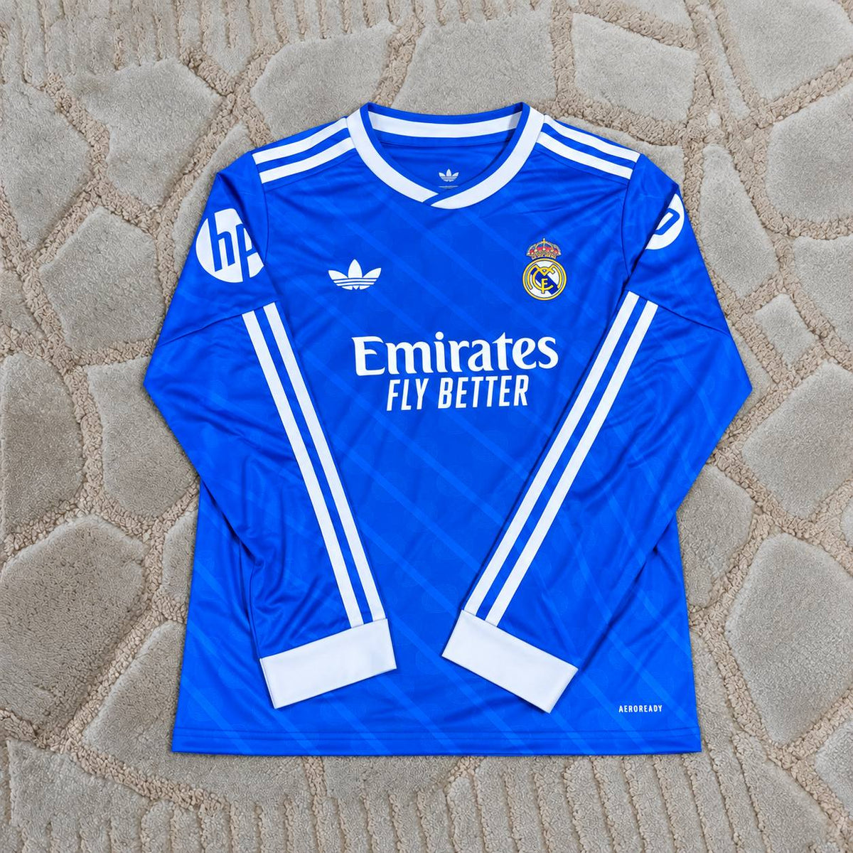 Kylian Mbappe Real Blue New Season Long Sleeve Jersey Kit - Trikot Maillot Magliaa