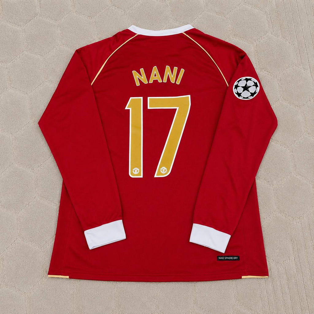 Luis Nani #17 Manchester United 2006 2007 Red Golden Jersey Trikot