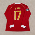 Luis Nani #17 Manchester United 2006 2007 Red Golden Jersey Trikot