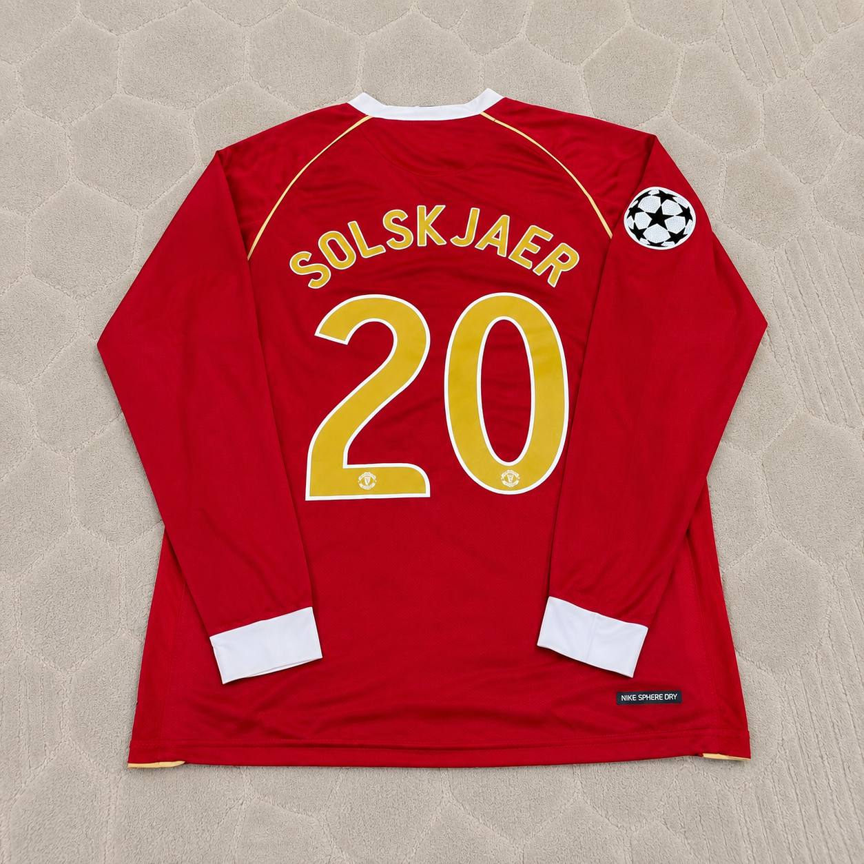 Ole Gunnar Solskjær #20 Manchester United 2006 2007 Red Golden Jersey Trikot