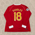 Paul Scholes #18 Manchester United 2006 2007 Red Golden Jersey Trikot
