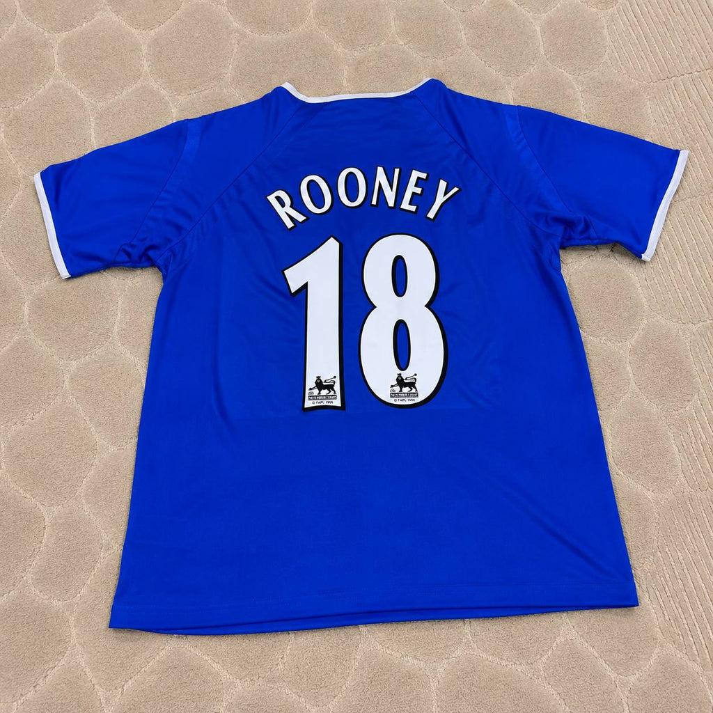 Wayne Rooney #18 Everton Fc Blue Retro Football Jersey
