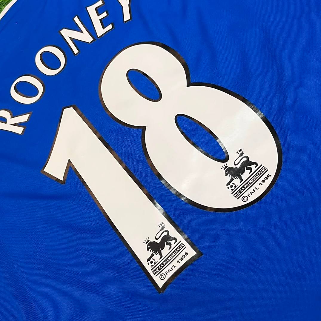 Wayne Rooney #18 Everton Fc Blue Retro Football Jersey