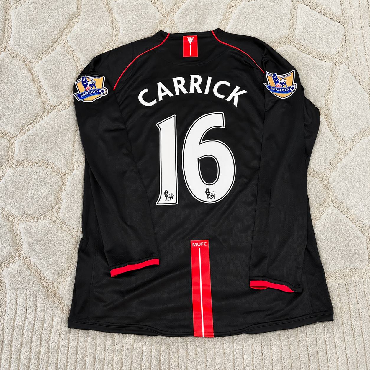 Michael Carrick 2007-2008 Manchester United Black Retro Jersey Trikot Camiseta Maillot