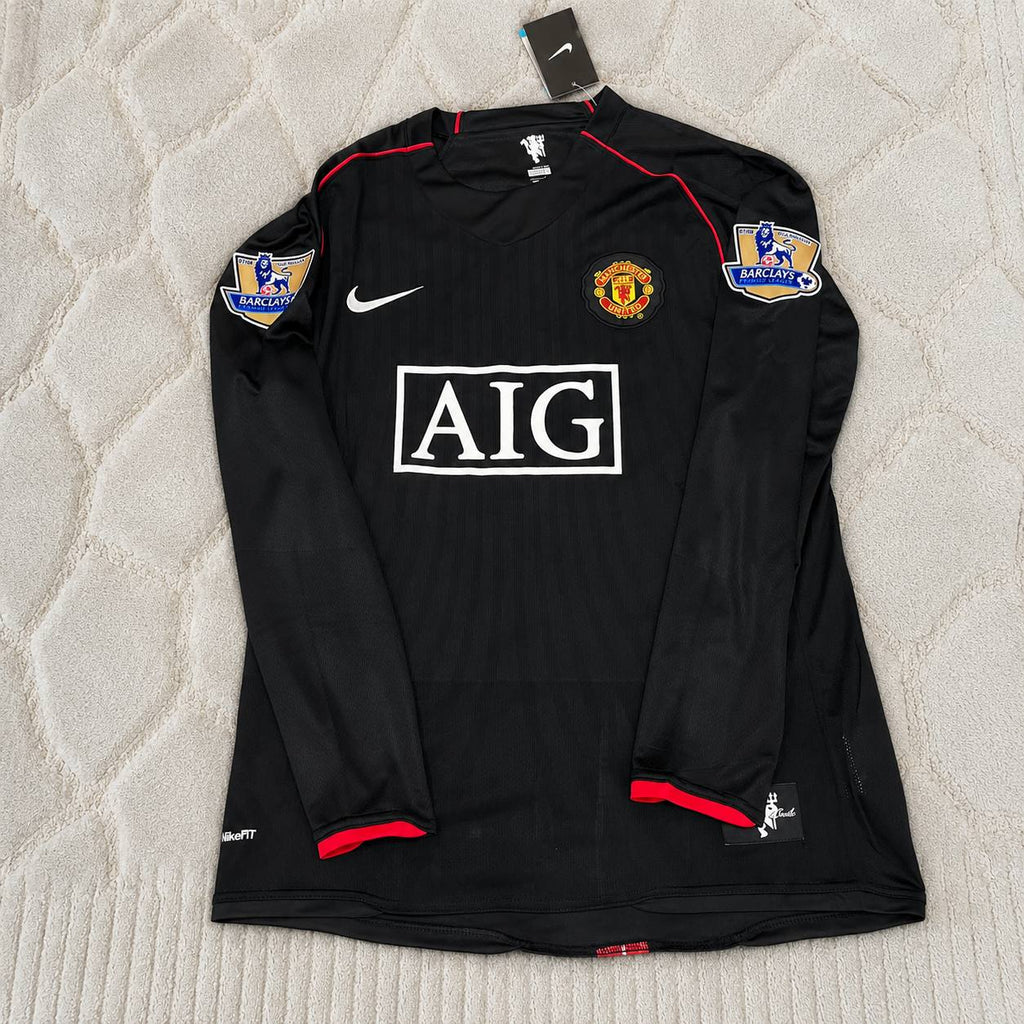 Michael Carrick 2007-2008 Manchester United Black Retro Jersey Trikot Camiseta Maillot