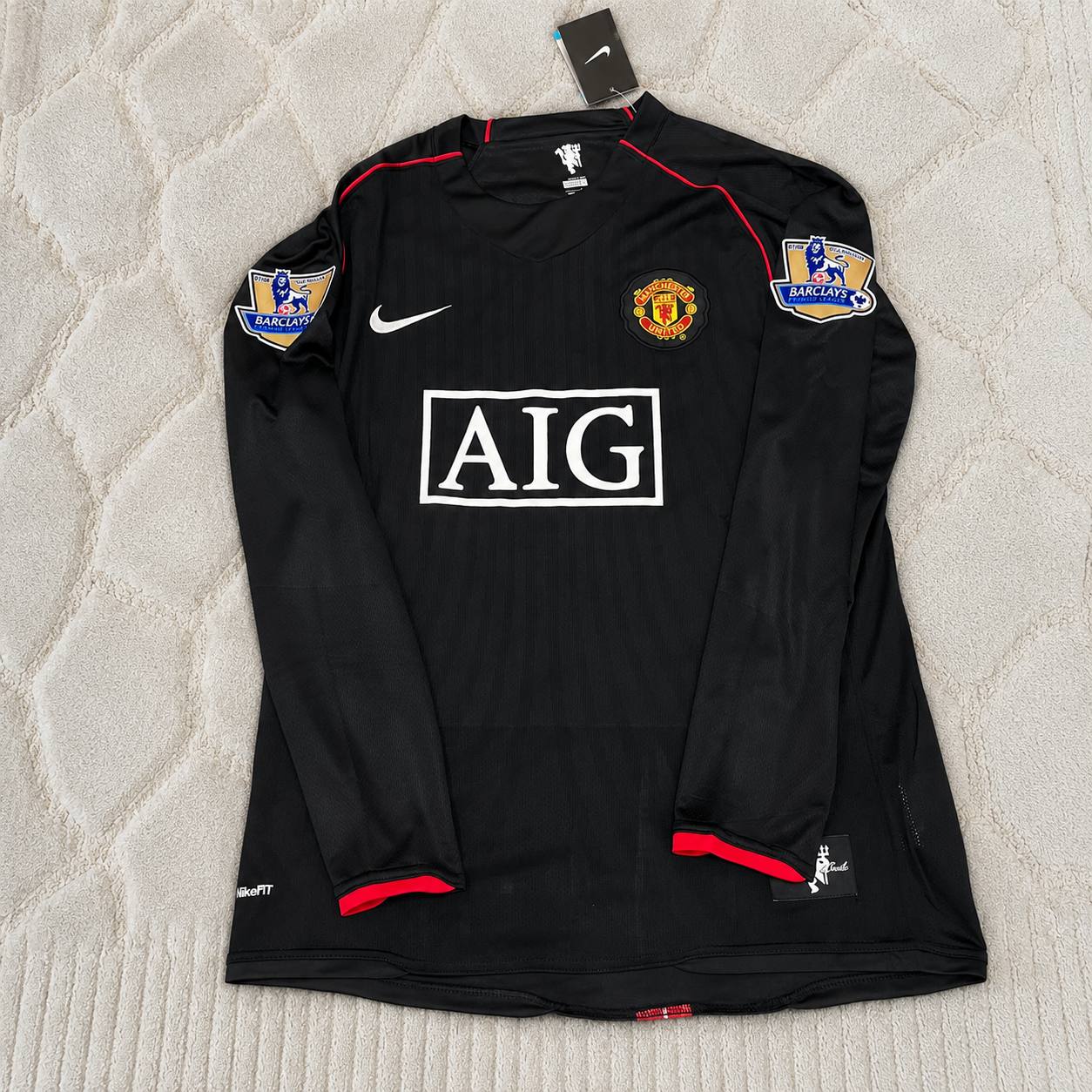 Michael Carrick 2007-2008 Manchester United Black Retro Jersey Trikot Camiseta Maillot
