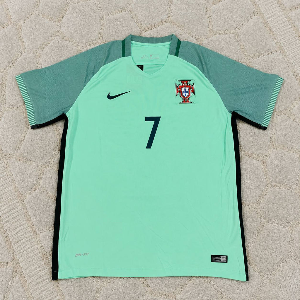 Cristiano Ronaldo Portugal EURO 2016 Green Retro Football Jersey Trikot Maillot