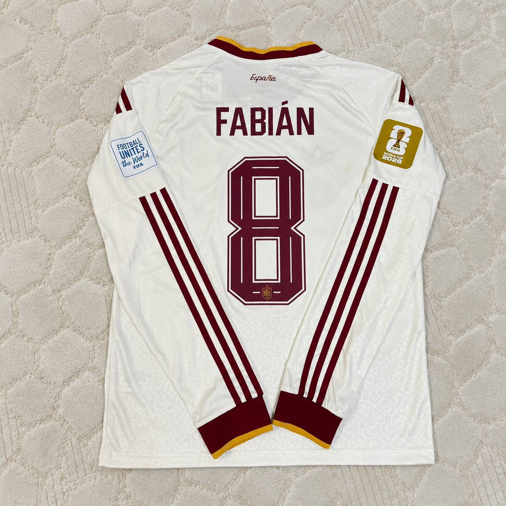 Fabián Ruiz Peña #8 Spain 2026 World Cup Away Long Sleeve Jersey Trikot Maillot
