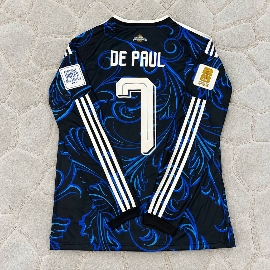 Rodrigo de Paul Argentina 2026 World Cup Long Sleeve Football Jersey
