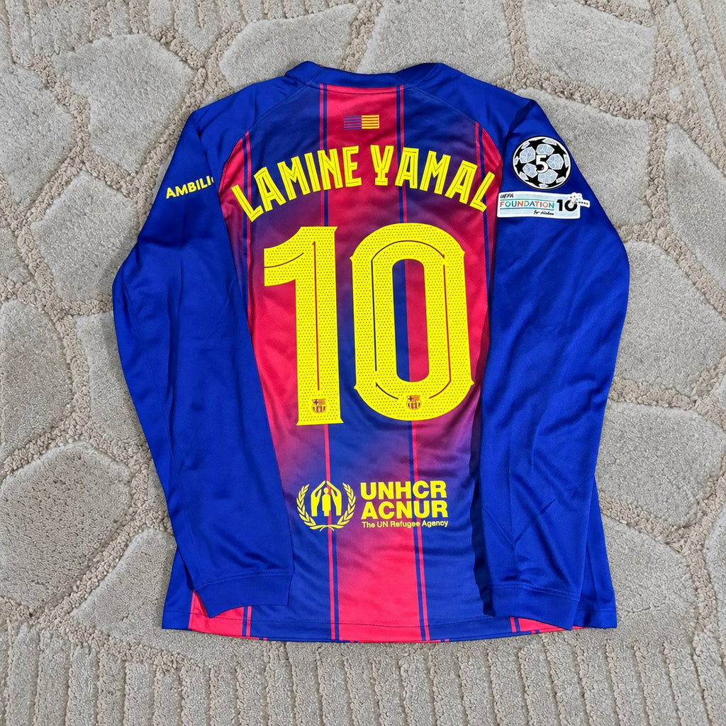 Lamine Yamal #10 - Barcelona 2025-2026 Long Sleeve Jersey Kit Soccer Shirt - Trikot Maillot