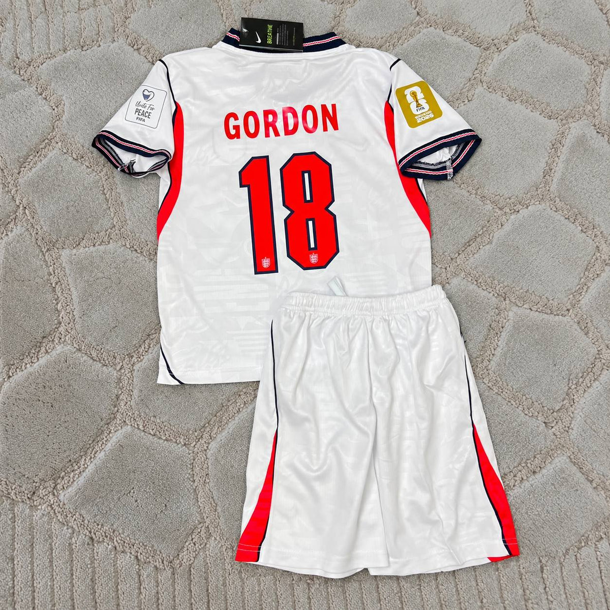 Anthony Gordon #18 England  New Season 2026 World Cup Home White Football Jersey Kit