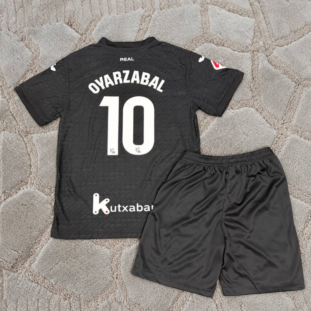 Mikel Oyarzabal #10 Real Sociedad New Season 2027 Away Black Kids Jersey – La Liga Matchday Edition