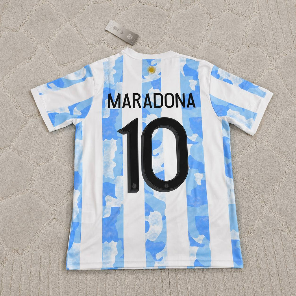 Diego Armando Maradona 10 - Argentina Retro Kit Jersey Trikot Maillot Soccer Shirt