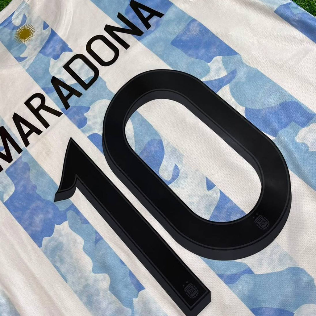 Diego Armando Maradona 10 - Argentina Retro Kit Jersey Trikot Maillot Soccer Shirt