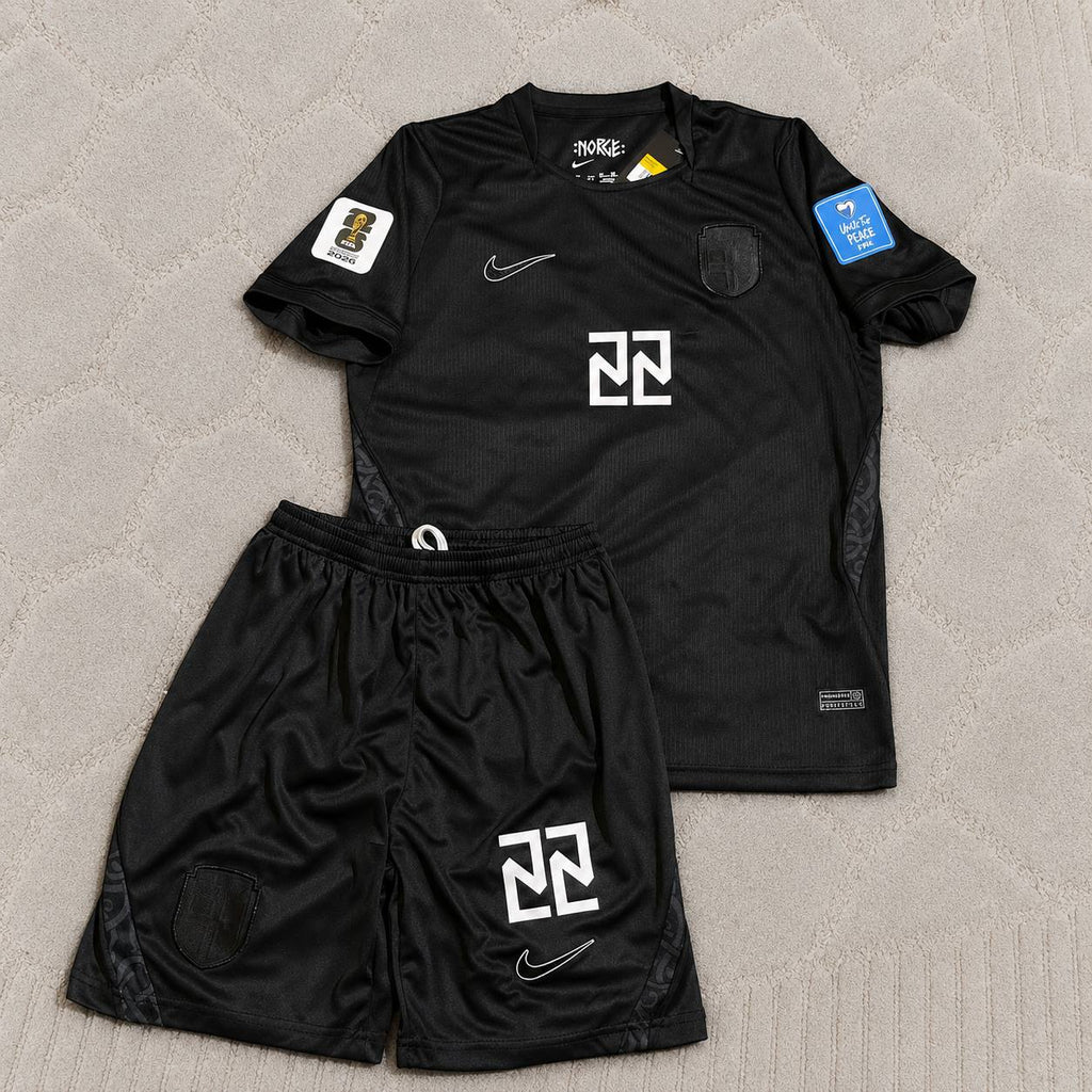Oscar Bobb #22 Norway 2026 World Cup Away Black KIDS Football Jersey