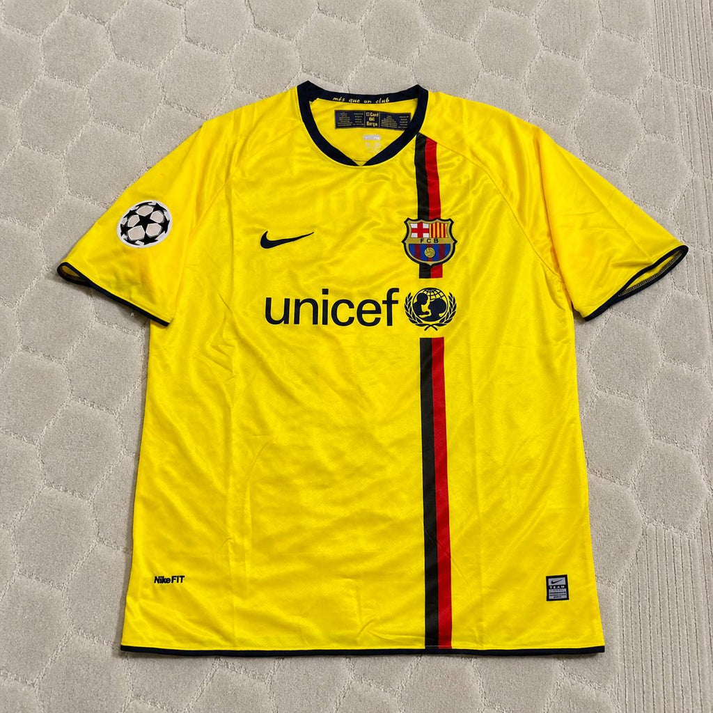 Carles Puyol 2008-09 Barcelona Yellow Retro Jersey