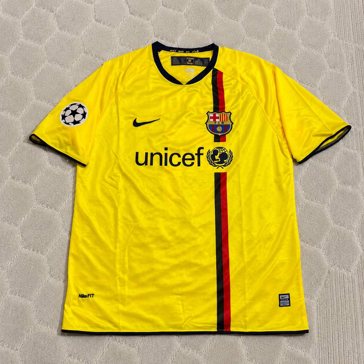 Carles Puyol 2008-09 Barcelona Yellow Retro Jersey